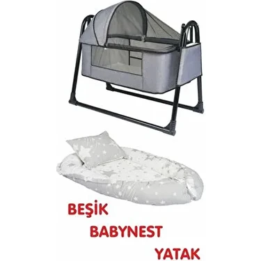 Btrend Babynest Yatak ve Yastık+ Cep Hediyeli Sallanır Sepet Beşik Bebek Beşiği Hamak 2 Li