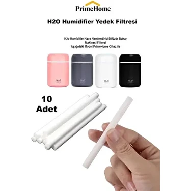 Prime Home H2O Uyumlu Ultrasonik Hava Nemlendirici Yedek Filtresi 10 Adet Beyaz