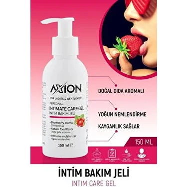 Axion Çilek Aromalı Kayganlaştırıcı Intim Bakım Jeli 150 ml Doğal Gıda Aromalı Yoğun