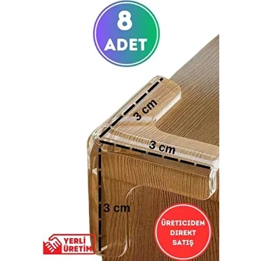 8 Adet Bebek Çocuk Yaşlı Köşe Koruması Cam Masa Mermer Sehpa Mobilya Için Şeffaf Kenar