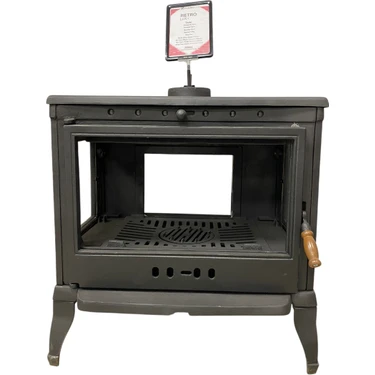 Flame Stove Retro Lüx 4  Camlı Döküm Soba