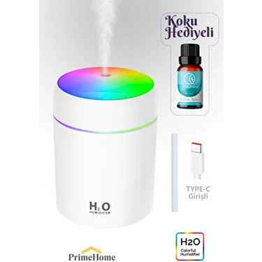 Araç Içi H2O 300 ml Type C Girişli Kablolu Kullanım Hava Nemlendirici ve Aroma Difüzörü