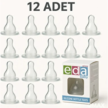 Dermastudio Eda Silikon Biberon Başlığı 12 Adet Yumuşak BPA İçermeyen Malzeme ile Konforlu