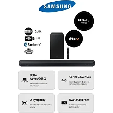 Q-Symphony, Maksimum Akustik Etki Q Serisi Dolby Atmos ve Dts:x Özellikli 360WAAT Premium