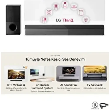 LG Dts Virtual:x Teknolojisi ve Aı Sound Pro ile Evinizde Sinema Atmosferi 600W+HDMI