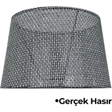 Hasır Siyah Doğal Lambader