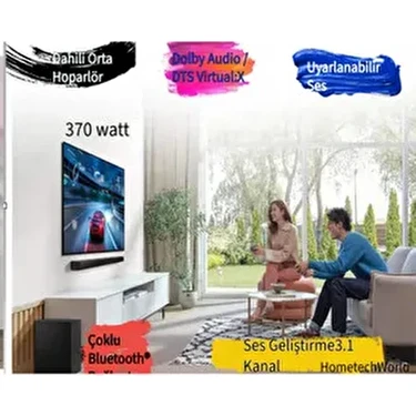 Samsung 3.1 Kanal 370W Ortam Sesleri ile Sinema Deneyiminizi Geliştirin Dahili Orta