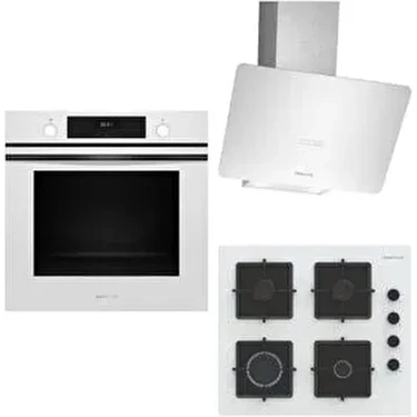 Profilo Beyaz Xxl Fırınlı Buharlı Ankastre Set FXSA243B - OE36K2P10D - DVK6J429 A Enerji Sınıfı Cam