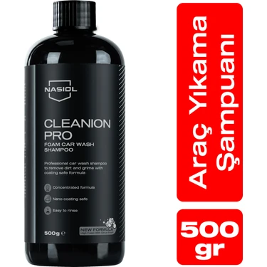 Nasiol Cleanion Pro Yoğun Köpüklü Konsantre Araç Yıkama Şampuanı-25 Yıkama-500gr-Fırçasız Oto