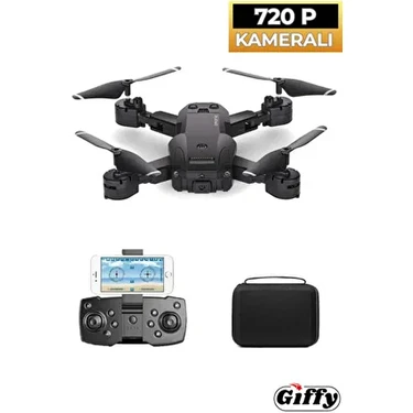 Başlangıç Drone 720P Hd Kameralı Drone Katlanabilir Taşıma Çantalı 4 Pervaneli Havada Sabit