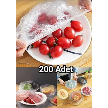 200 Adet Lastikli Pratik Tazeliği Koruyan Tencere ve Tabak Bonesi | Çok Amaçlı Kapak Gıda