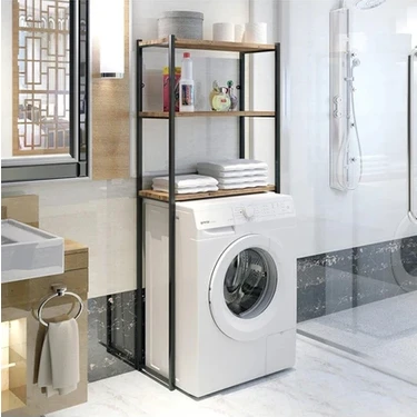Çamaşır Makinesi Üstü Düzenleyici Raf Banyo Dolabı Rafı Makina Üstü Dolap Raf