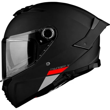 mt Helmets Thunder 4 Sv Solıd A1 Matt Black Kask L Beden Şeffaf Vizör ile Güvenli