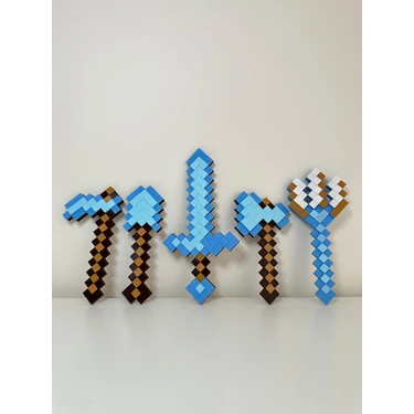 Minecraft Kılıç Set (5ADET) Kılıç- Mızrak- Kazma -Kürek-Balta 13-16