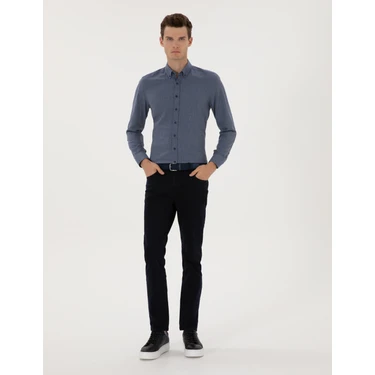 Pierre Cardin Erkek Slim Fit Koyu Lacivert Jean Pantolon Kumaş 50317229-VR100 Günlük