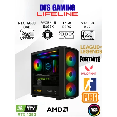 DFS Bilgisayar Dfs Gaming Lıfelıne Ryzen 5 5600X-B550M-RTX Fiyatı