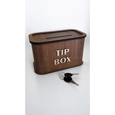 Tip Box Kutusu Ceviz Ahşap Dekoratif Modern Tasarımlı