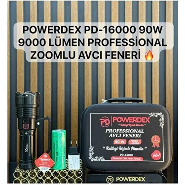 Powerdex PD-16000 90W Şarjlı Avcı Feneri | 9000 Lümen | 41.000 Mah | 12 Saat Kullanım | Zoom
