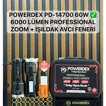 Powerdex PD-14700 | 60 W – 6000 Lümen Şarjlı Zoomlu Avcı El Fiyatı
