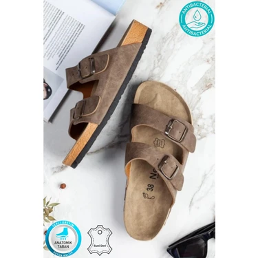 Neon Shoes Madrid Unisex Ortopedik Tabanlı Terlik Çift Bantlı Tokalı Günlük Rahat Ev & Dışarı