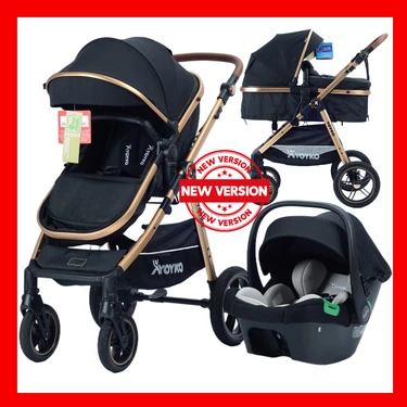 Yoyko Luxury I-Size Travel Sistem Bebek Arabası 3 In 1 Siyah
