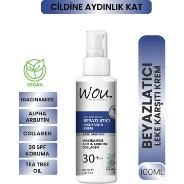 Wou Kararma ve Leke Karşıtı Krem 100 ml – Tüm Cilt Tipleri İçin Etkili Beyazlatıcı ve Aydınlatıcı