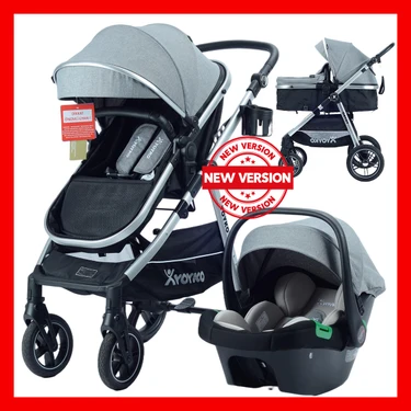 Yoyko Luxury I-Size Travel Sistem Bebek Arabası 3 In 1 Gri