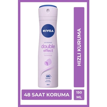 Nivea Double Effect Avokado Özlü Kadın Sprey Deodorant 150 ml – 48 Saat Koruma, Alkol İçermeyen