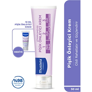 Mustela Bebek Pişik Önleyici Koruyucu Doğal Kökenli Bakım Kremi 50ML Seyahat Boy 10ML