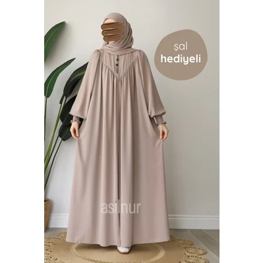 Asilnur Moda Elif Ferace Şal Hediyeli Takım