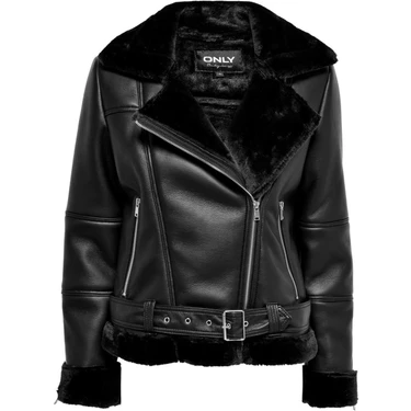 only Kadın Biker Ceket Siyah Uzun Kol L Model 15260002 Düz Fiyatı