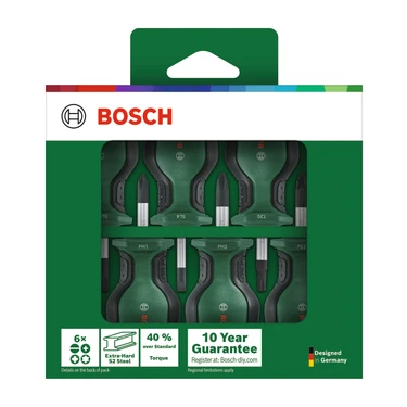 BOSCH Düz ve Yıldız Uçlu Topaç Tornavida Takımı 6