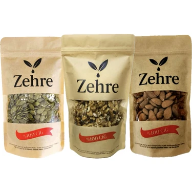 3'lü Avantaj Paketi-3 250 gr Ceviz Içi + 250 gr Çiğ Badem Içi + 250 gr Çiğ Kabak Çekirdeği