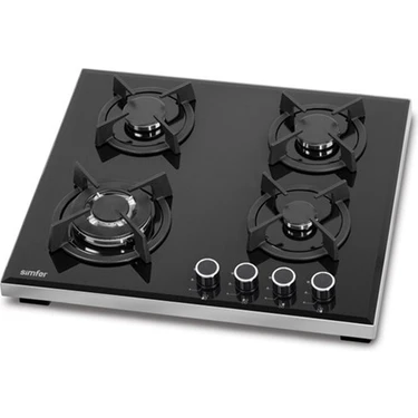 Simfer 3032 Emniyetli 4G Woklu Döküm Izgaralı Setüstü Cam Ocak