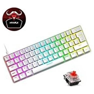 Trol Red Switch Mini Rgb Oyun Klavyesi Gaming Mekanik 62 Tuşlu 18 Rgb LED USB Tip-C Kablosu