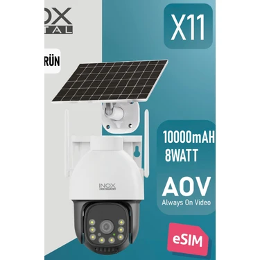 Inox INOX-X11 E Sim Aov 7/24 Kayıt Gece Görüşlü Kablosuz Güvenlik Kamerası Tüm Mekanlar
