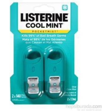 Listerine Pocketmist Nane Aromalı Ağız Gargarası Sprey 2'Li 15.4 ml Ferahlatıcı