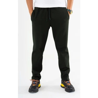 Souris Erkek Haki Jogger Pantolon Bağcıklı Lastikli Bel Rahat Kesim Eşofman