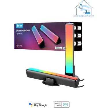 Govee RGBICWW WiFi + Bluetooth Flow Plus Dikey Aydınlatma Uyguluma Üzerinden Kontrol, Çok