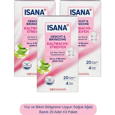 Yüz ve Bikini Bölgesine Uygun Soğuk Ağda Bandı 20 Adet X3
