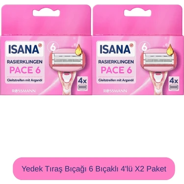 Isana Yedek Tıraş Bıçağı 6 Bıçaklı 4'lü X2