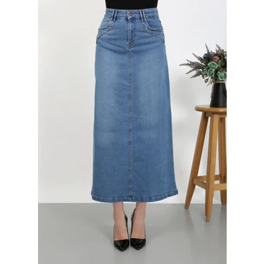 Cep Detaylı Denim Açık