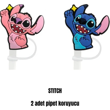 Termos Pipet Koruyucu 2 Adet Stitch Pipet Koruyucu Silikon Pipet Kılıfı Pipet