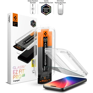 Spigen iPhone 17 Pro Max / 16 Pro Max ile Uyumlu Hayalet Cam Ekran Koruyucu AluminaCore™