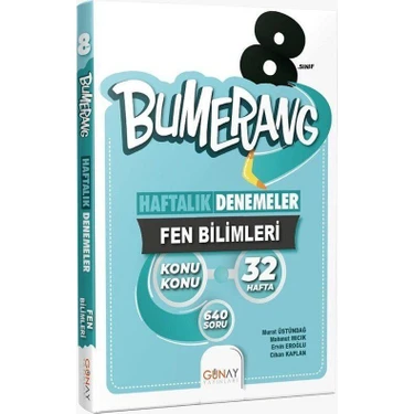 Günay Yayınları 8.Sınıf Bumerang 32 Haftalık Fen Bilimleri Denemeleri Günay