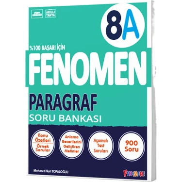 Fenomen Yayınları 8. Sınıf Paragraf Soru Bankası 2024 Yeni Nesil Kolay Seviye 13-14 Yaş