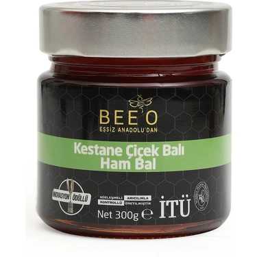 BEE'O Kestane Çiçek Balı 300 g Ham Bal Doğal Antioksidan İçeriği ile