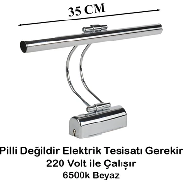 Flüt Aplik 35 cm LED Duvar Lambası 6500K Beyaz