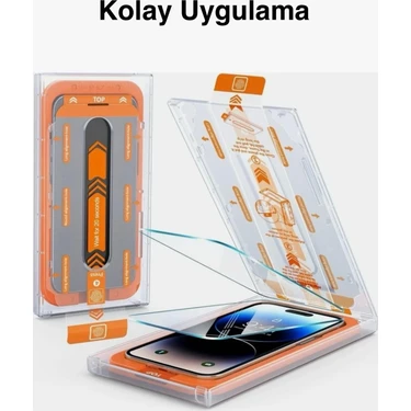 Kılıfsuar Apple iPhone 17 Uyumlu Çekmeli Kırılmaz Cam Ekran Koruyucu Full Hd, Kolay