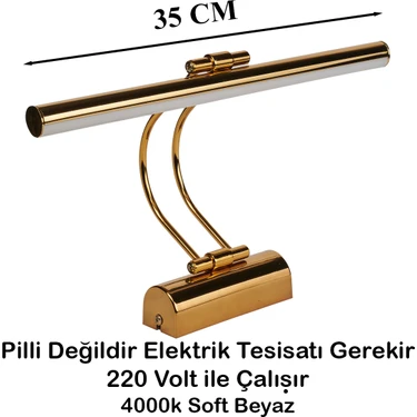 Flüt Aplik 35 cm LED Duvar Lambası 4000K Soft